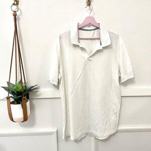Lululemon White Short Sleeve Vent Polo Size XL